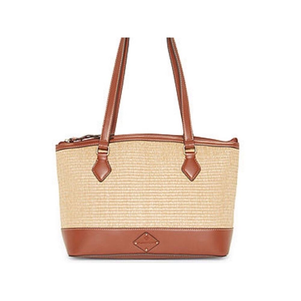 St. John’s Bay Classic Crafted Straw Leather Combo Westbrooke Satchel